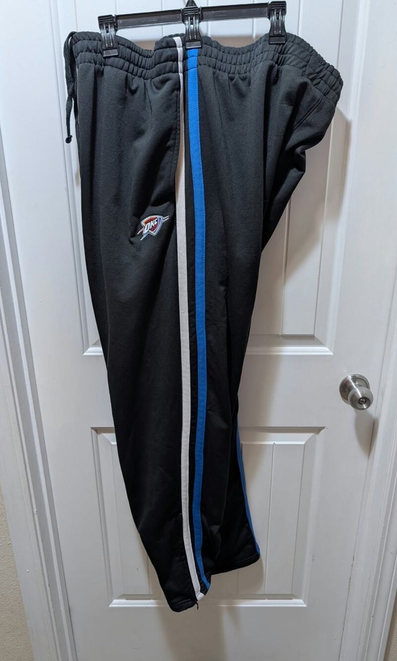 Men's Black NBA Oklahoma City Thunder Basketball Warm Up Pants Size 2XL